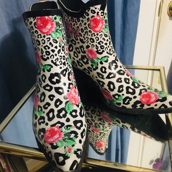Corkys Shoes Corkys Leopard And Rose Print Rain Boots Poshmark